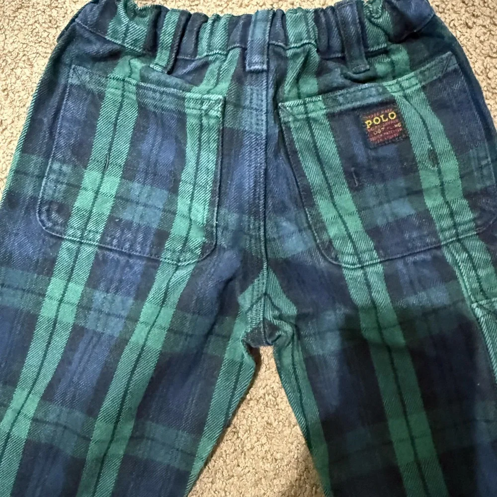Vintage Polo Jeans Co. Kids Size 5 Plaid‎ Ralph Lauren Kids Carpenter Jeans N